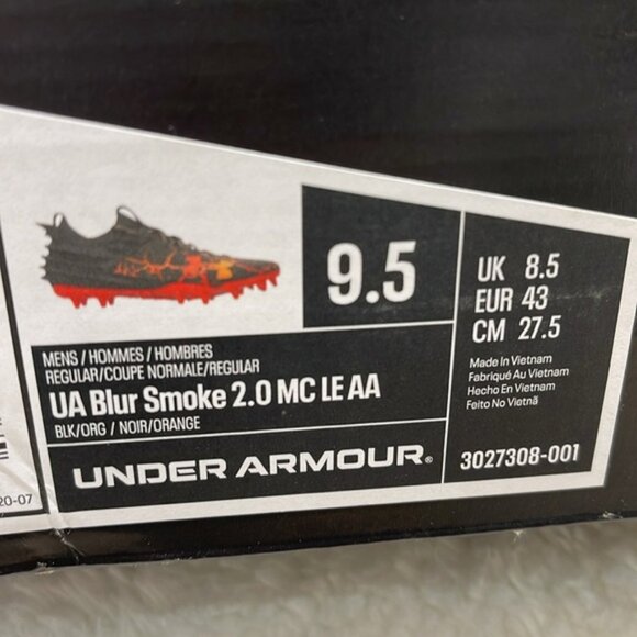 Under Armour Men's Blur Smoke 2.0 MC LE AA Football Cleats - Picture 10 of 10